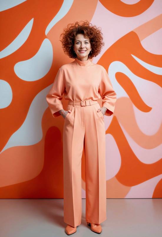 橙色褲子配什么顏色上衣好看，橙色褲子配上衣色彩指南：從經典到潮流的25種配色方案