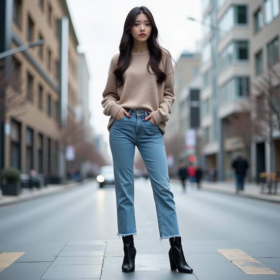 闊腿牛仔褲配什么鞋子好看，闊腿牛仔褲鞋配時尚推薦