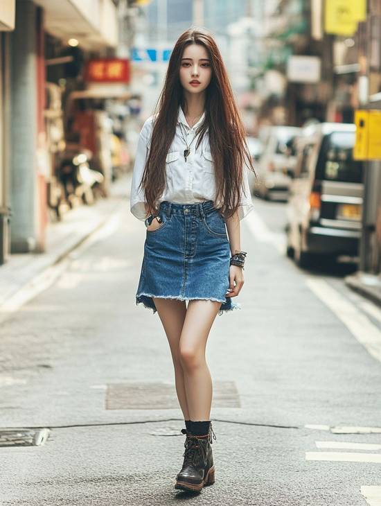 半身牛仔裙配什么上衣好看，半身牛仔裙穿搭指南 百搭上衣搭配穿出時尚感