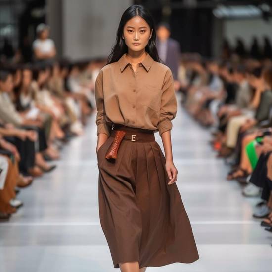 焦糖色裙子配什么顏色上衣好看，焦糖色裙子配色指南：從經典黑白到摩卡慕斯顯白方案