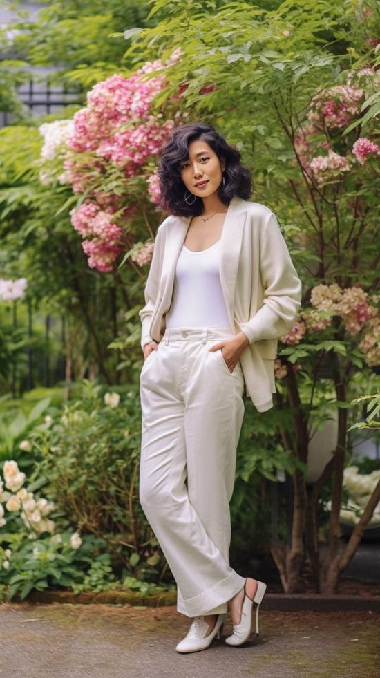 米白色褲子配什么顏色上衣,米白色褲子最全上衣配色方案指南