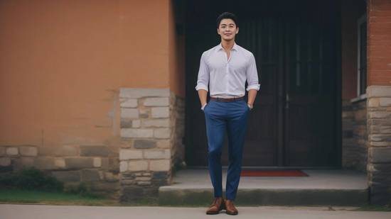 深藍色褲子配什么顏色上衣,深藍色褲子上衣顏色搭配指南