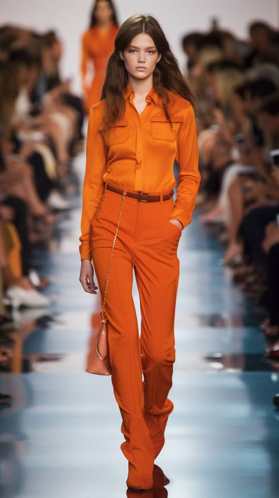 橙色褲子配什么顏色上衣好看,橙色褲子配色指南 黑色白色藍色上衣最時尚