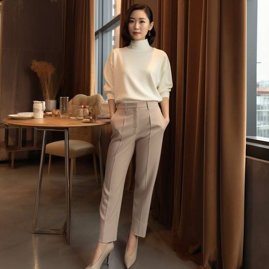 米色上衣配什么顏色褲子好看,米色上衣配褲子顏色精選搭配