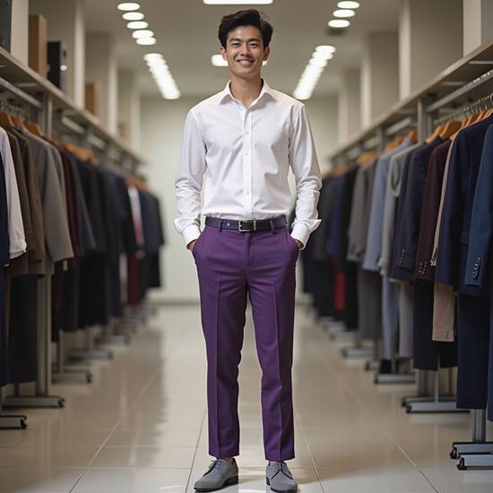 紫色的褲子配什么顏色的上衣,紫色褲子最佳上衣顏色搭配指南