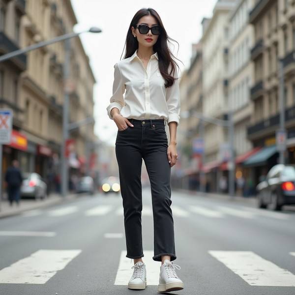 藍色牛仔褲搭配什么顏色上衣，經典藍牛仔褲搭配紅色白黑色上衣時尚穿搭指南