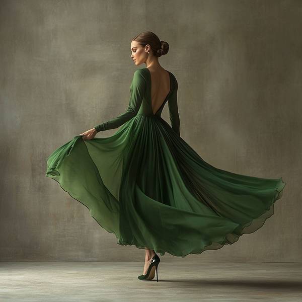 墨綠色的裙子配什么顏色的鞋子，墨綠裙裝配色指南：五種優雅鞋履搭配方案