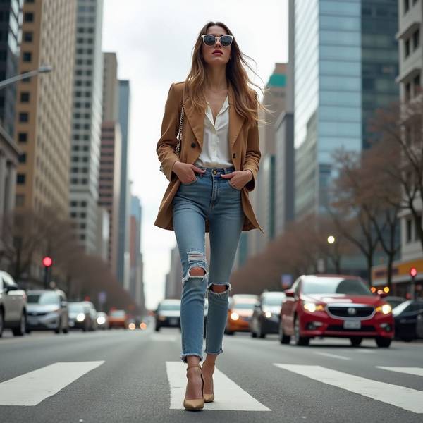 藍色牛仔褲配什么顏色上衣,《深藍牛仔百搭指南:這五種上衣顏色最顯氣質》