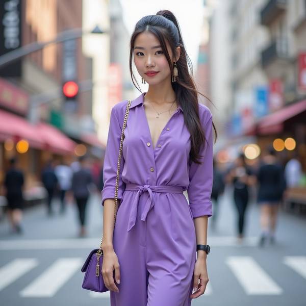 紫色褲子配什么顏色上衣好看，紫色褲子配色指南：這5種上衣顏色最時尚百搭