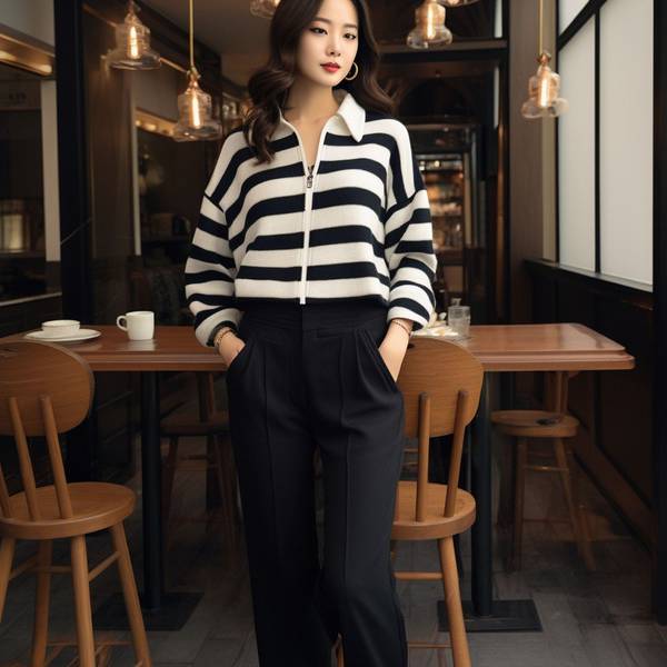 黑色闊腿褲搭配什么上衣好看，黑色闊腿褲配這五種上衣時尚又顯瘦