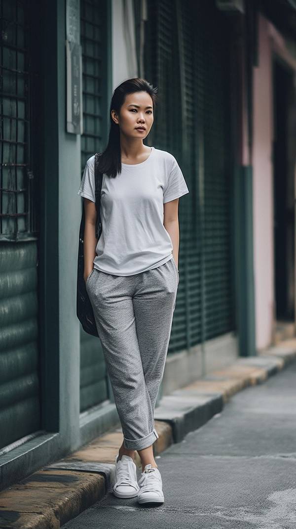 灰色短袖配什么顏色褲子，淺灰短袖搭配這些顏色褲子最顯高級