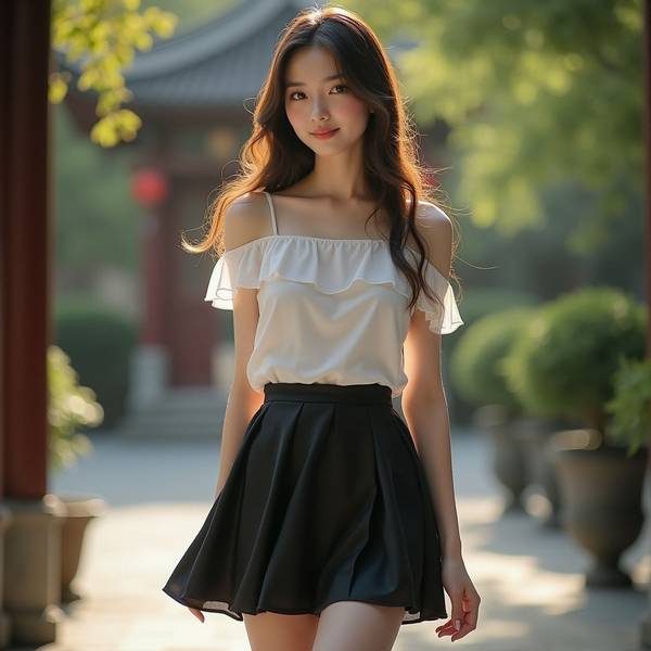 黑色短裙配什么上衣好看，10種黑色短裙搭配法則，時髦顯瘦不重樣