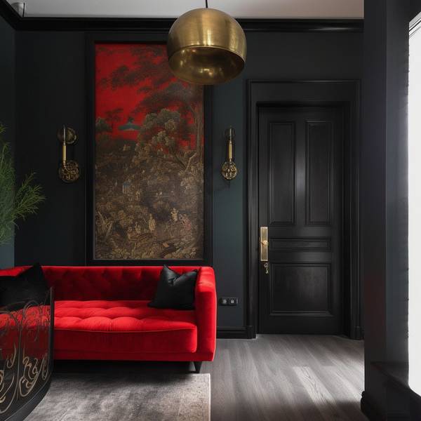 大紅色配什么顏色好看，大紅色配黑色金色的高級撞色美學