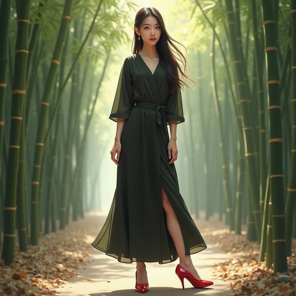 綠色裙子搭配什么顏色上衣，墨綠長(zhǎng)裙的5種高級(jí)感配色方案與穿搭秘籍