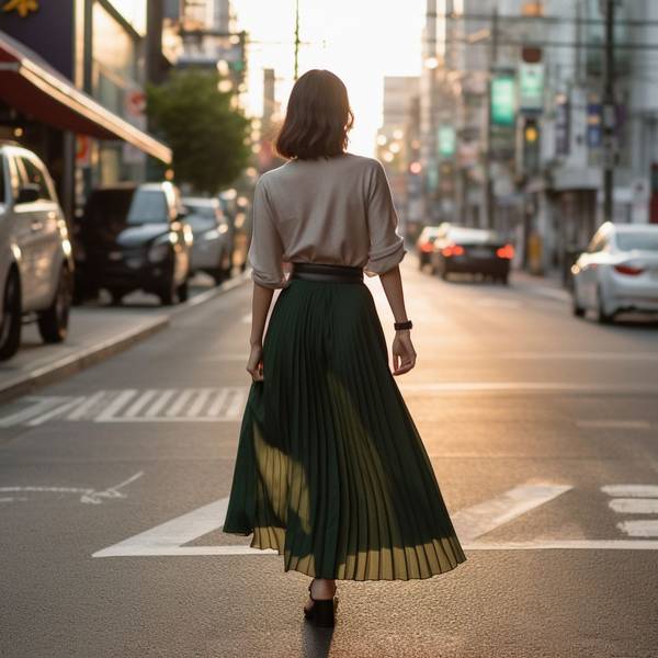 綠色的裙子配什么顏色的上衣，橄欖綠裙裝的上衣色彩搭配指南與方案