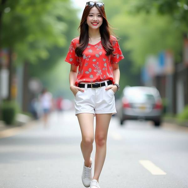 綠色短褲搭配什么上衣，墨綠短褲配白色T恤與牛仔襯衫的清爽疊穿法則