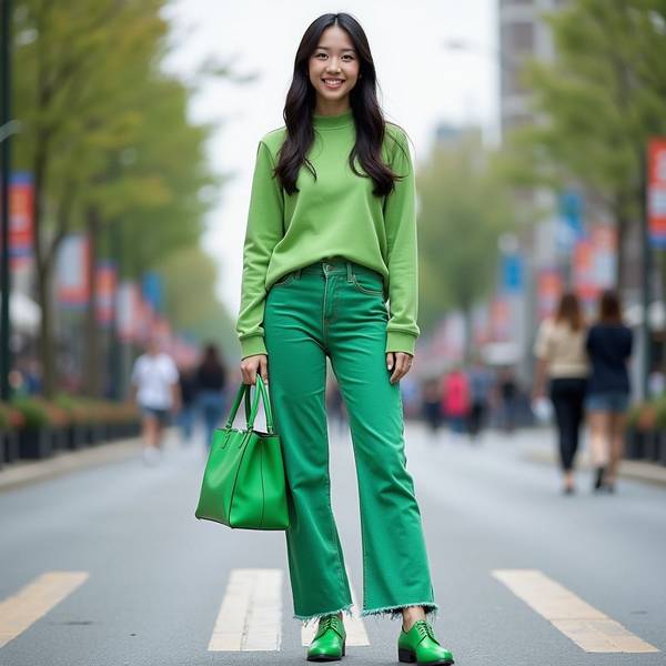 墨綠色褲子配什么顏色上衣，墨綠褲裝的25種高級感配色方案