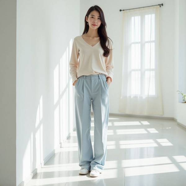 藍色上衣配什么顏色褲子好看，淺藍上衣的4種絕美褲裝配色方案