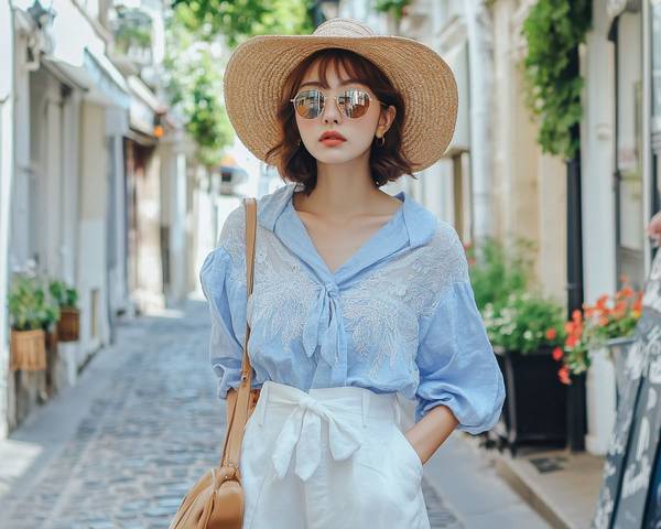 藍色上衣配什么顏色褲子好看，淺藍上衣的4種絕美褲裝配色方案