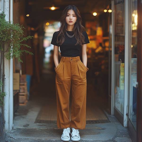 土黃色褲子配什么顏色上衣，土黃色褲子的五種絕美配色方案展現(xiàn)高級(jí)穿搭魅力