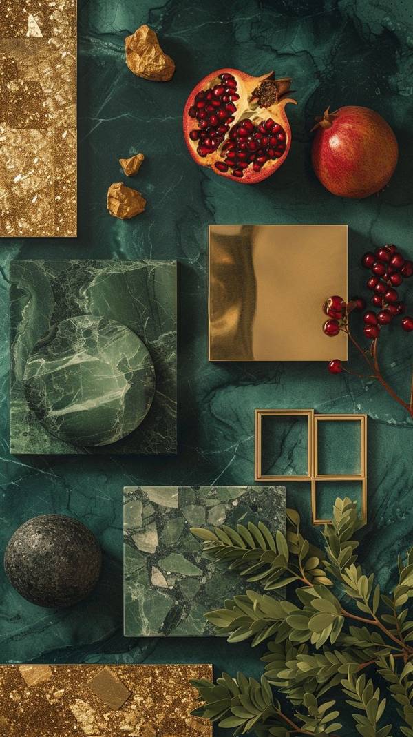 金色搭配什么顏色好看，燦金雅韻：探尋搭配杏白、墨綠、暗紅的復古美學密碼