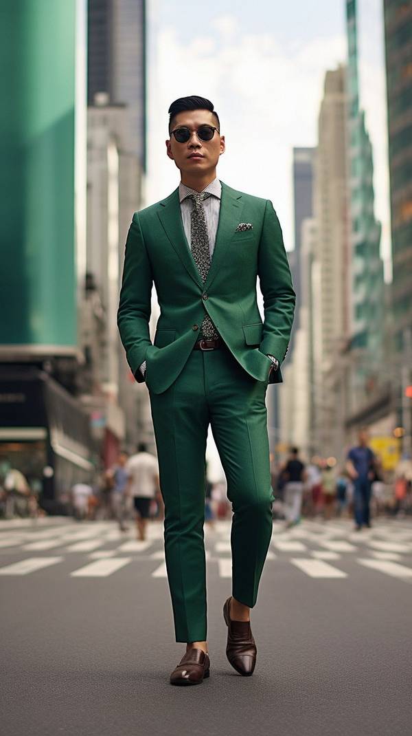 墨綠色褲子配什么顏色上衣，墨綠褲裝的25種高級感配色方案